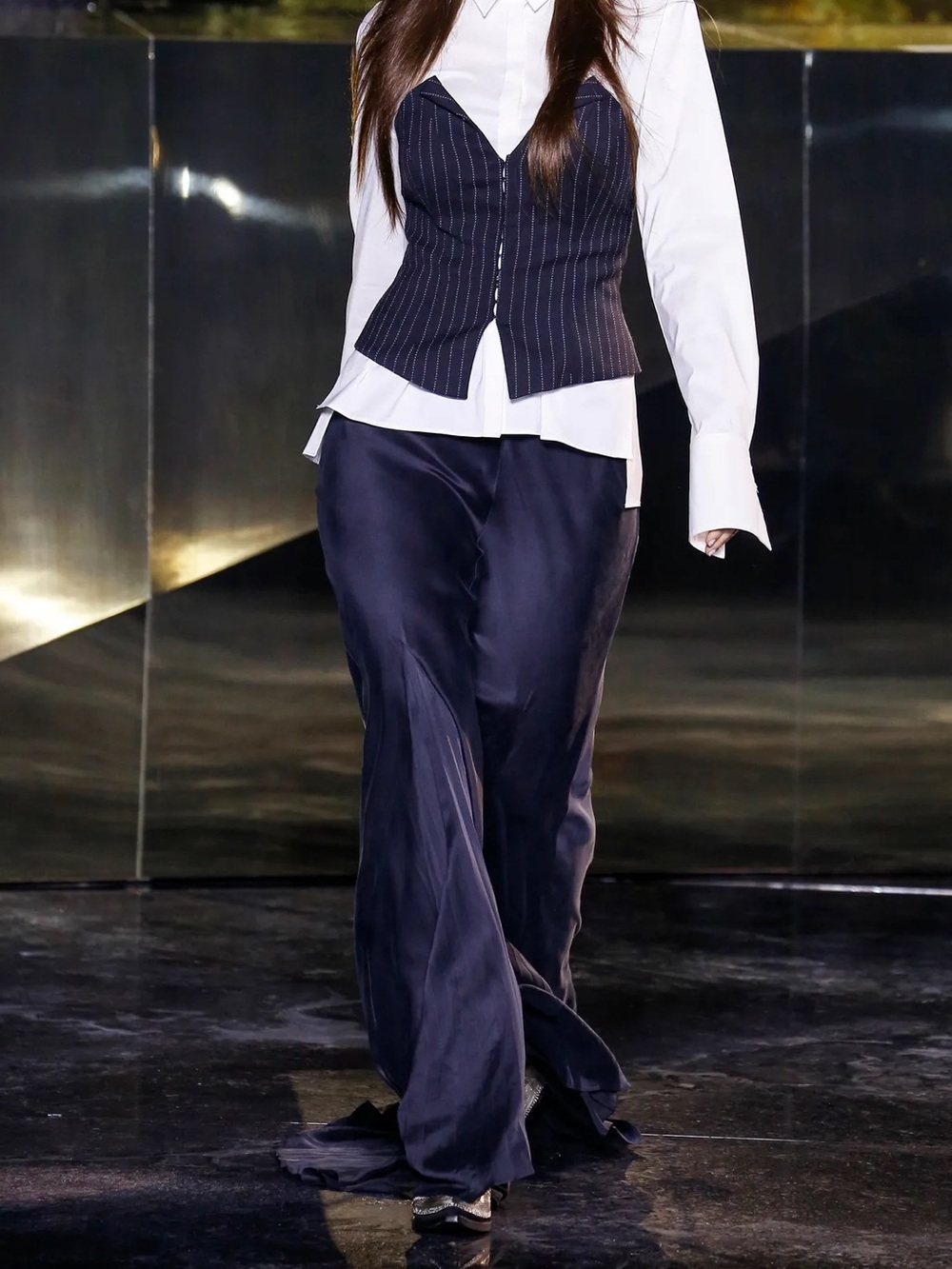 H&M Studio AW 2016 black silk pleated flowy maxi skirt